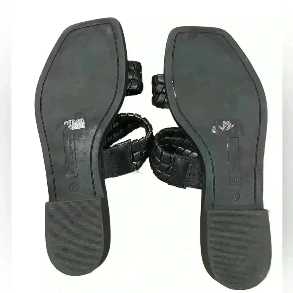 BCBGENERATION Womens Black Comfort Lara Square Toe Slip On Sandals WomenSize 7.5 - Picture 4 of 5